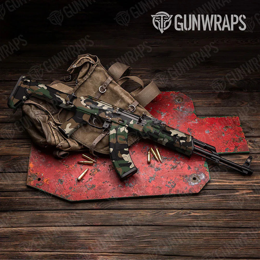 Classic Woodland AK-47 Gun Skin Vinyl Wraps