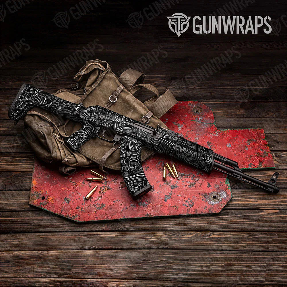 Damascus Black AK-47 Gun Skin Vinyl Wraps