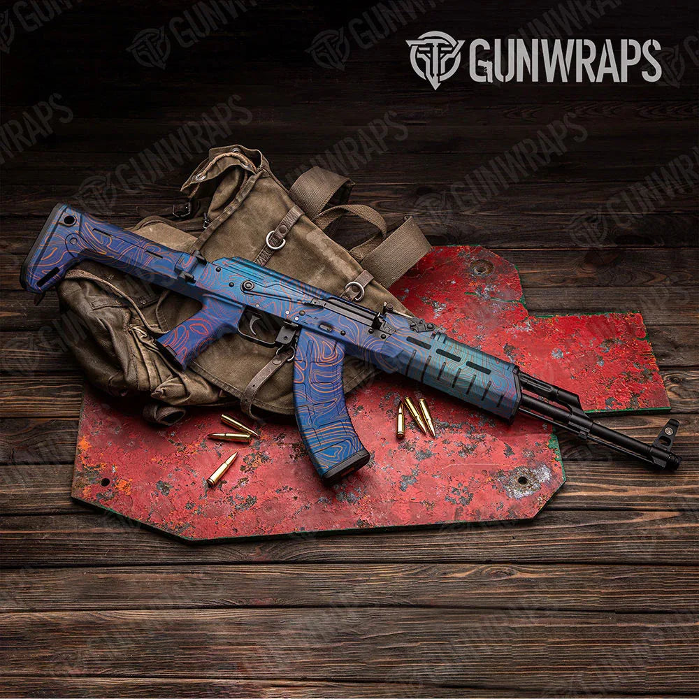 Damascus Fire And Ice AK-47 Gun Skin Vinyl Wraps