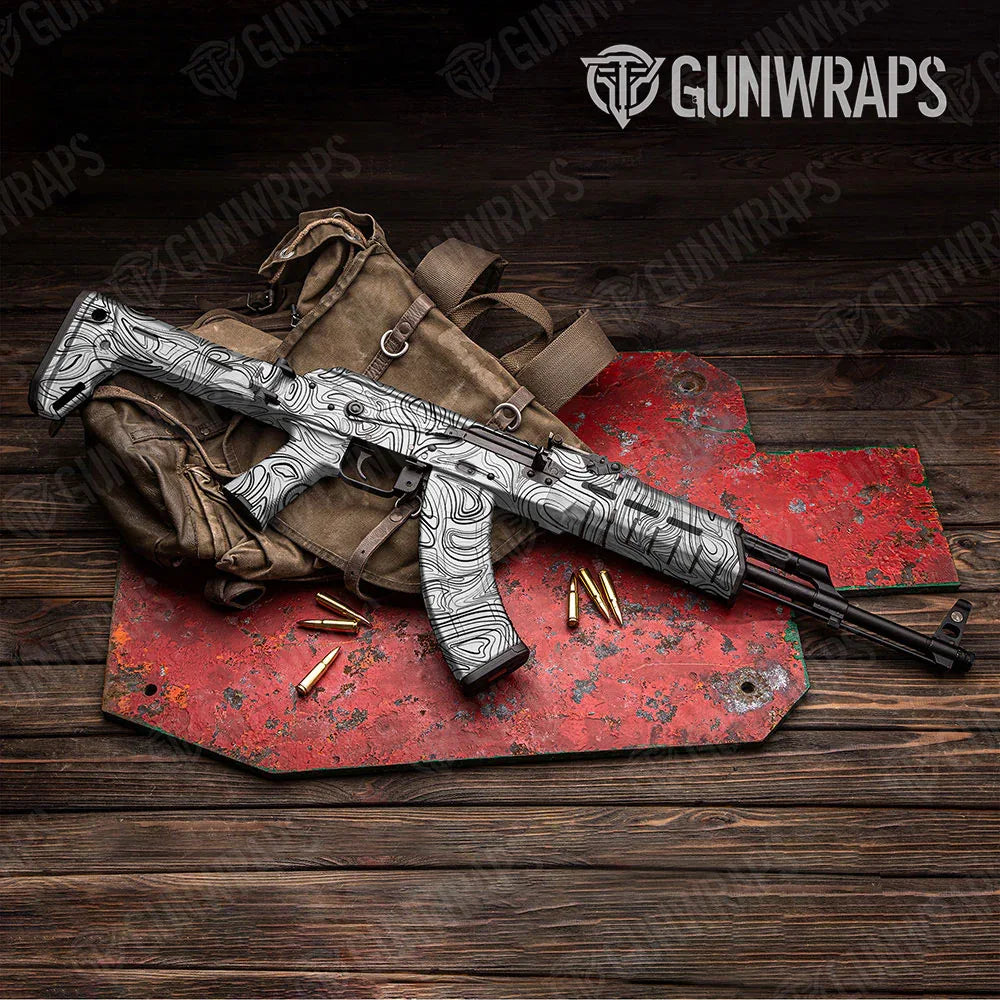 Damascus White AK-47 Gun Skin Vinyl Wraps