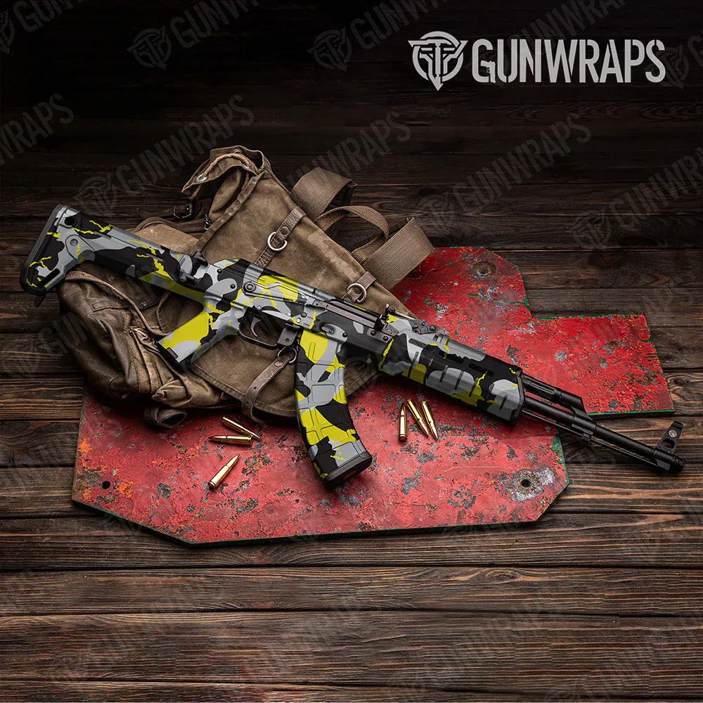 Ragged Yellow Tiger AK-47 Gun Skin Vinyl Wraps