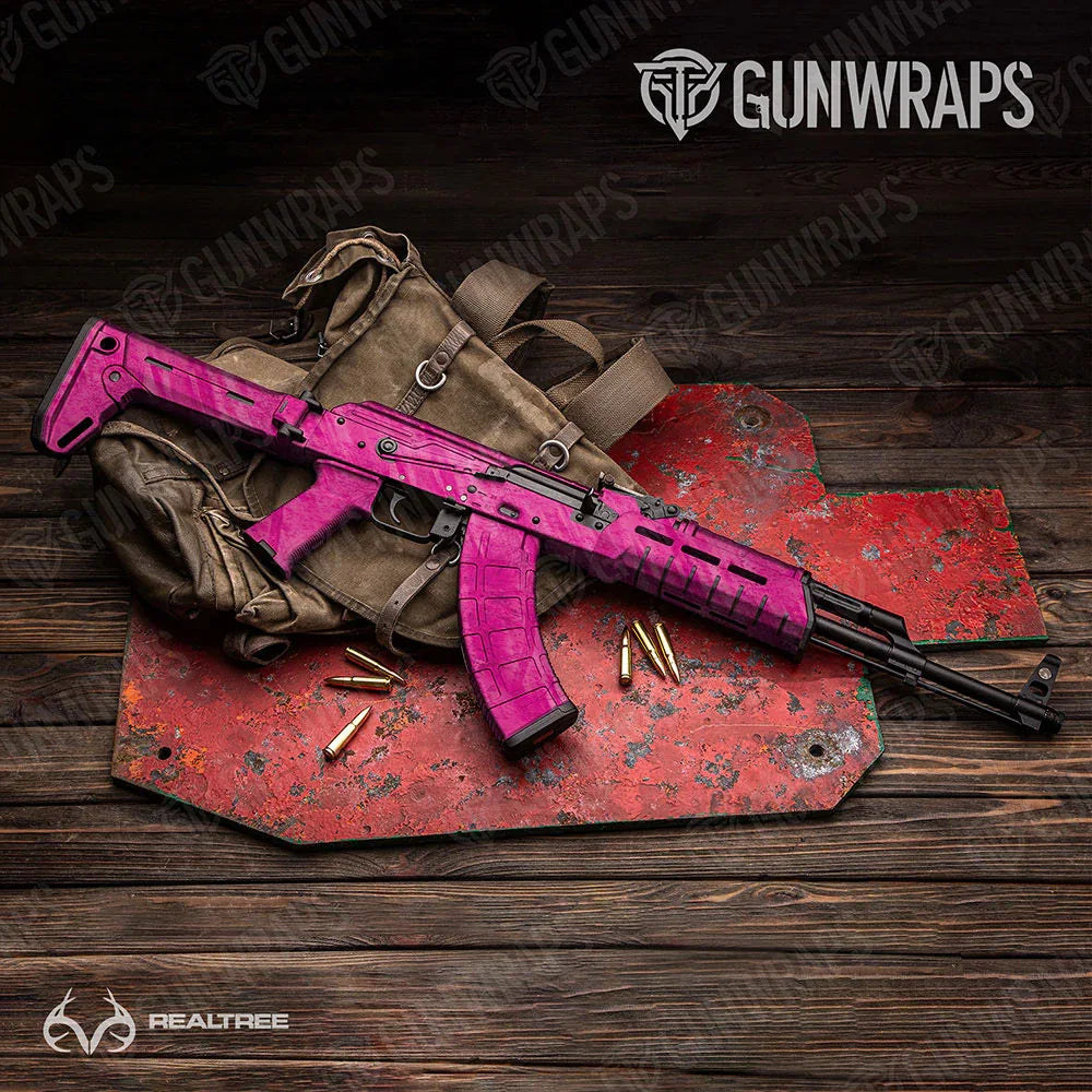 Realtree Fishing Magenta AK-47 Gun Skin Vinyl Wraps