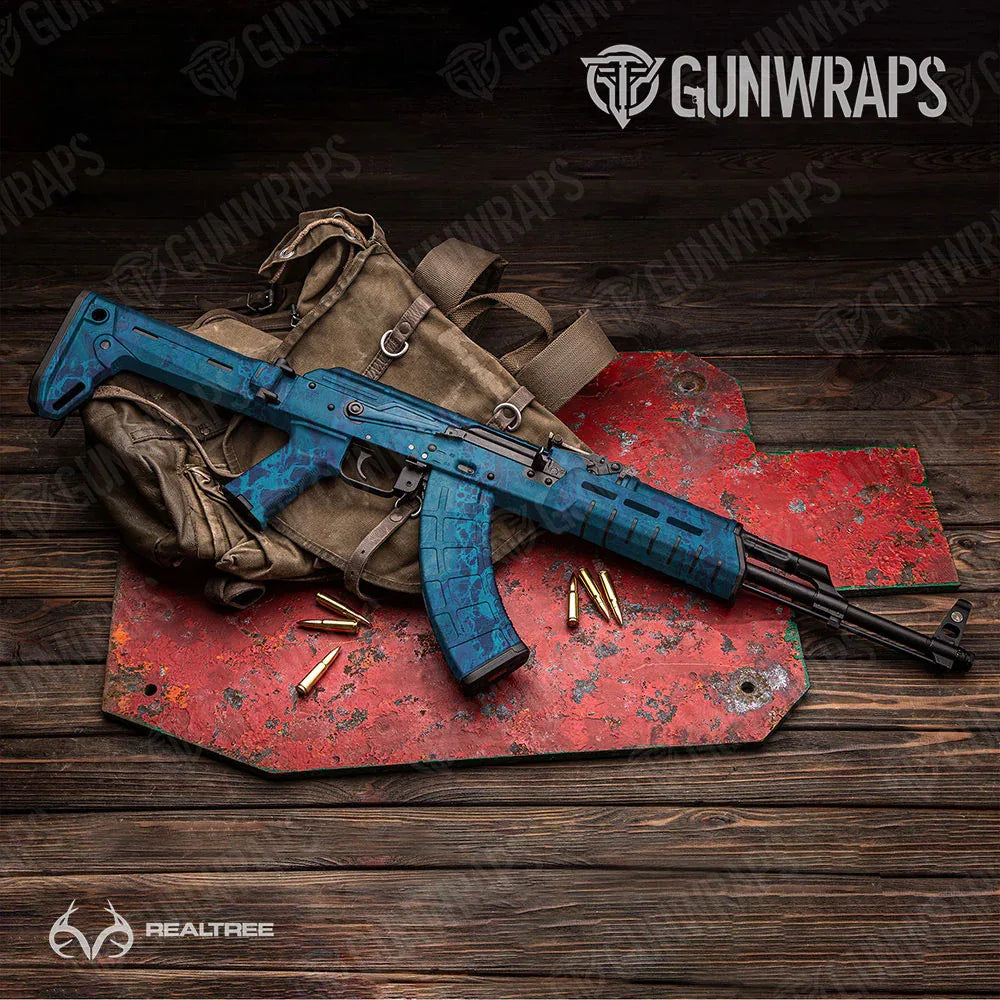Realtree WAV3 Standard Blue AK-47 Gun Skin Vinyl Wraps
