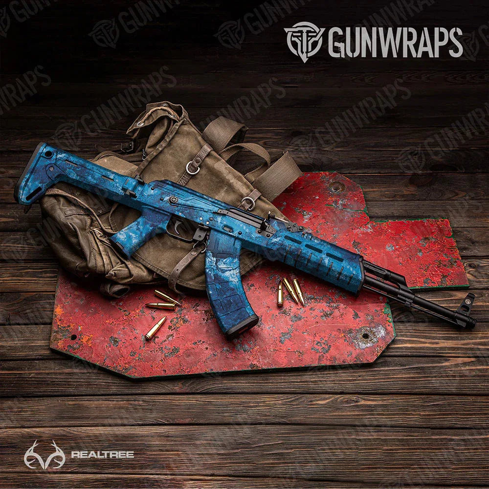 Realtree XTREME Dark Blue AK-47 Gun Skin Vinyl Wraps