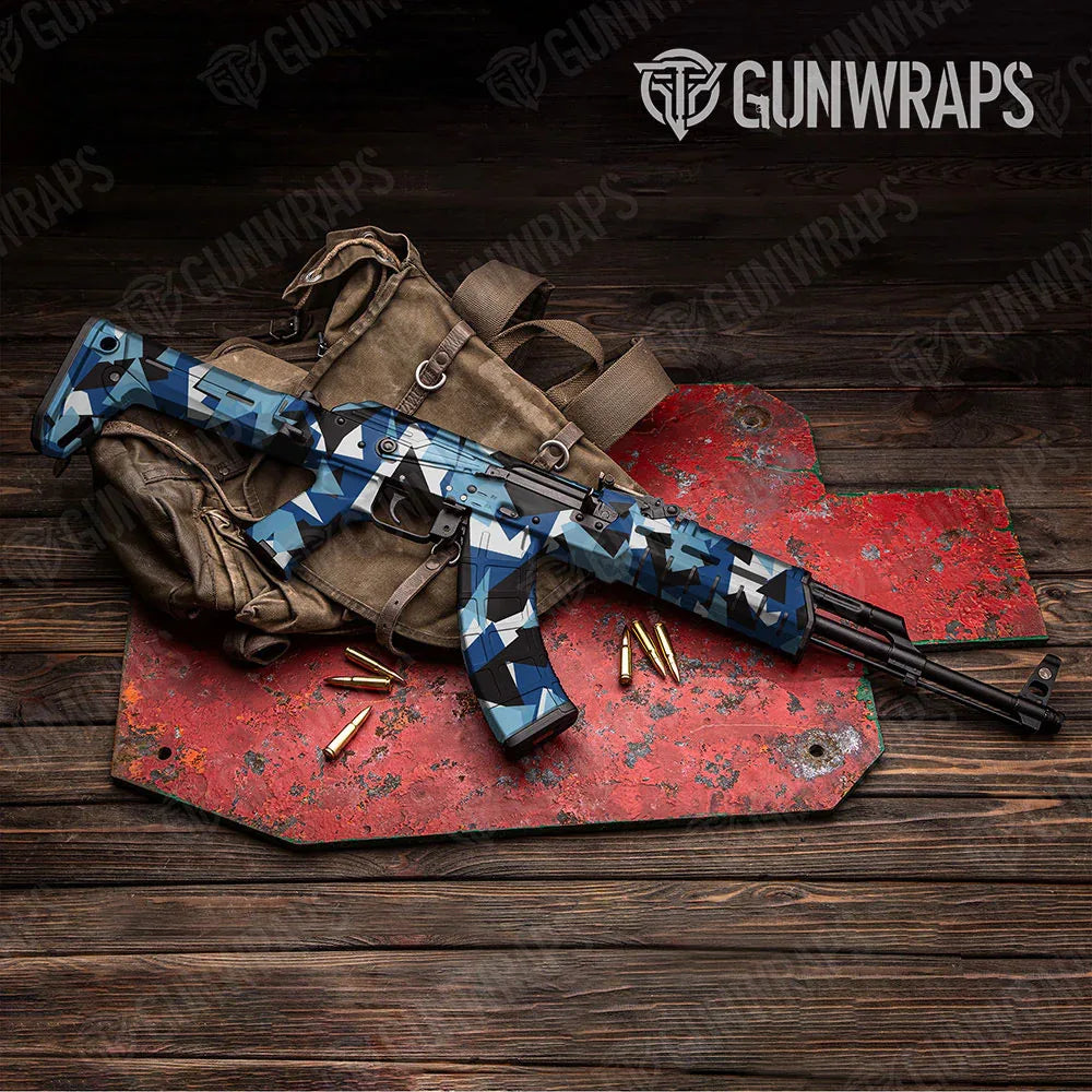 Shattered Baby Blue AK-47 Gun Skin Vinyl Wraps