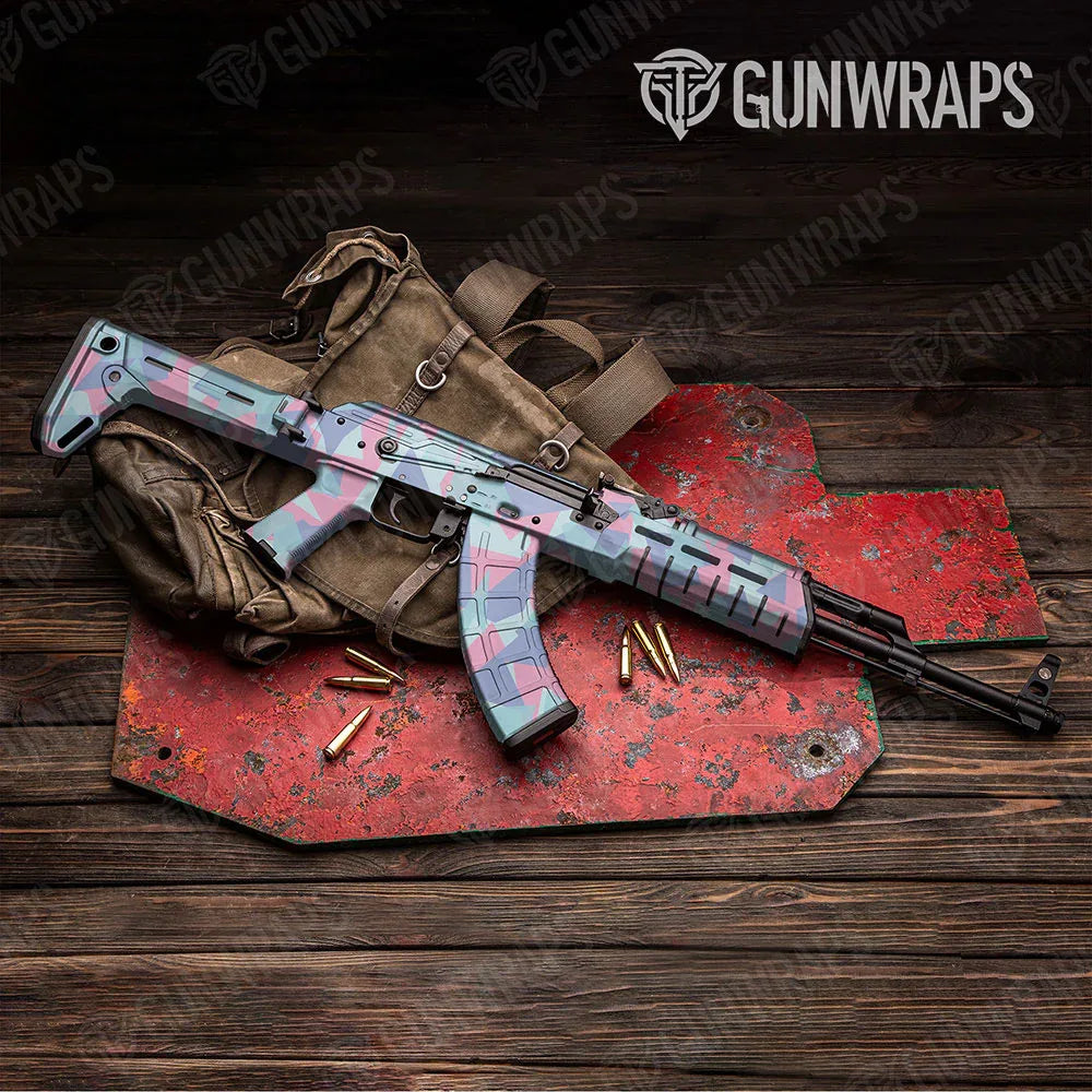 Shattered Cotton Candy AK-47 Gun Skin Vinyl Wraps
