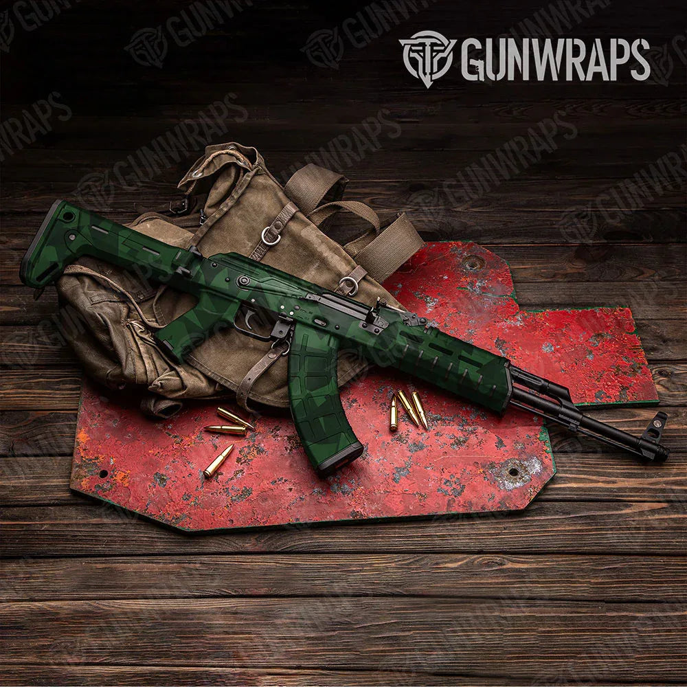 Shattered Elite Green AK-47 Gun Skin Vinyl Wraps