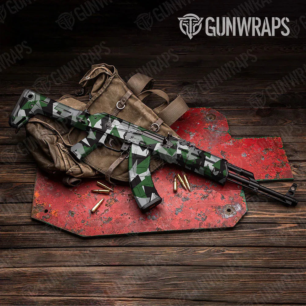 Shattered Green Tiger AK-47 Gun Skin Vinyl Wraps