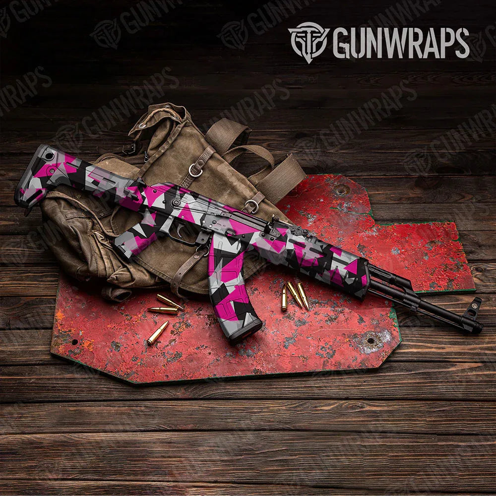 Shattered Magenta Tiger AK-47 Gun Skin Vinyl Wraps