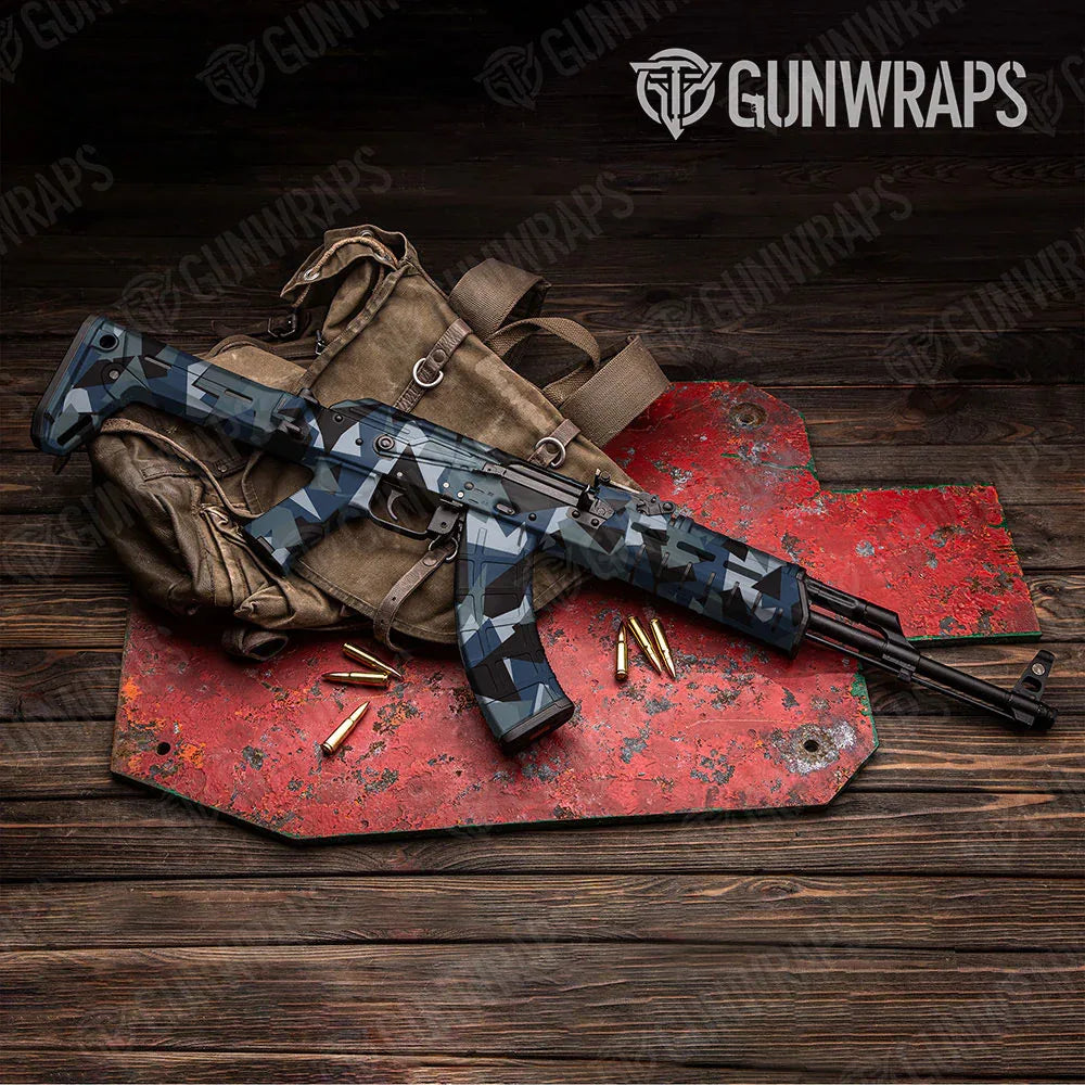 Shattered Navy AK-47 Gun Skin Vinyl Wraps