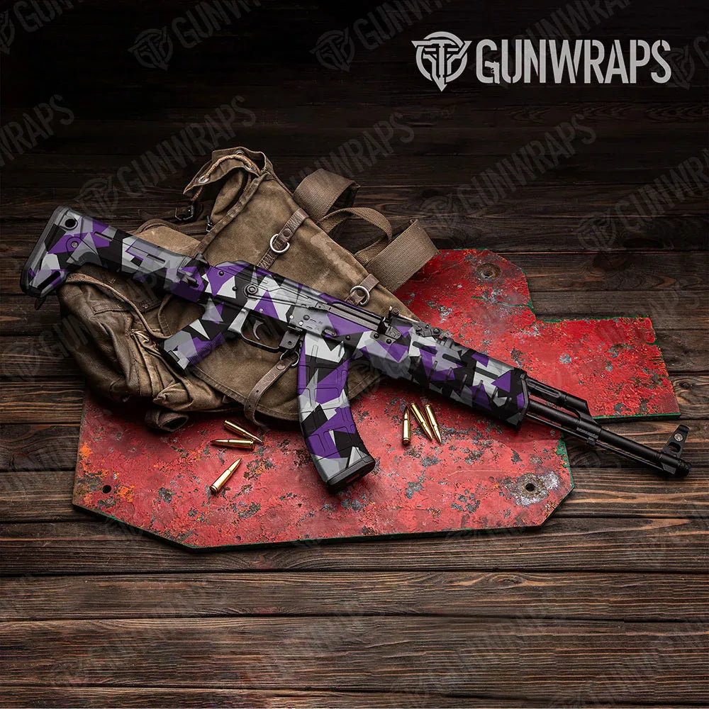 Shattered Purple Tiger AK-47 Gun Skin Vinyl Wraps