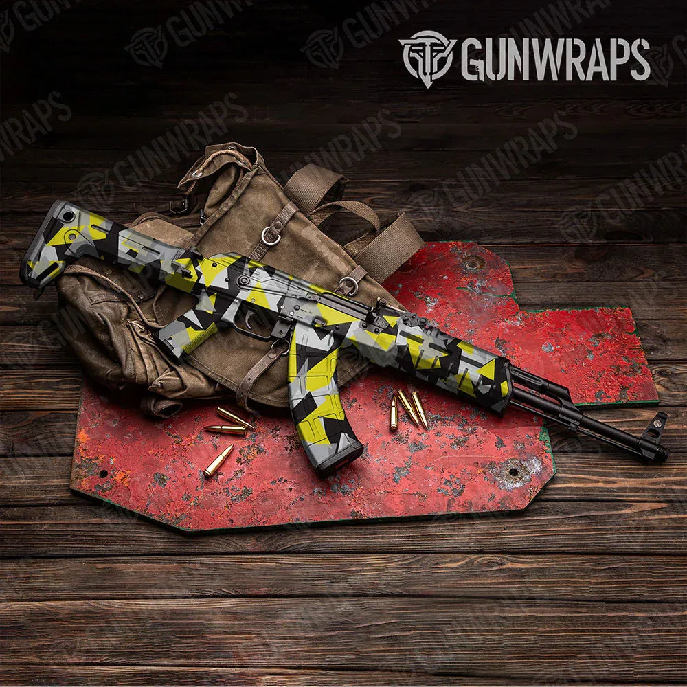Shattered Yellow Tiger AK-47 Gun Skin Vinyl Wraps