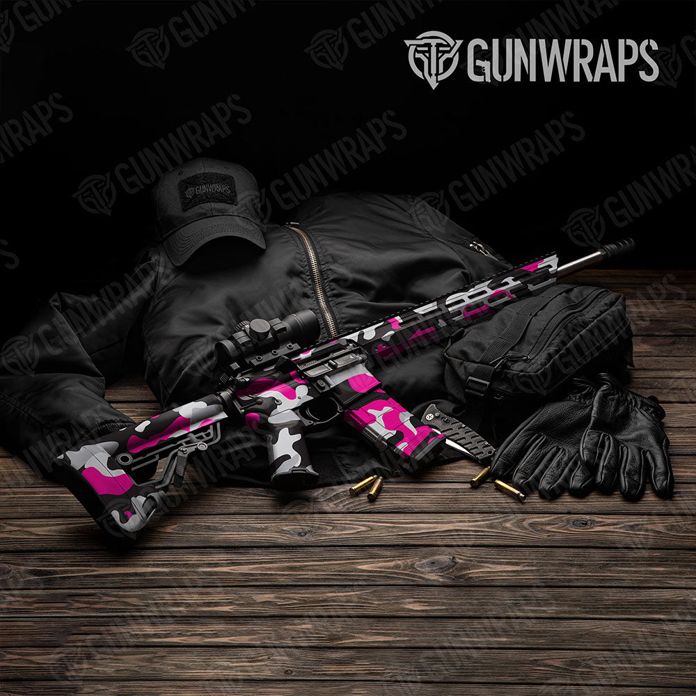 Classic Magenta Tiger AR-15 Gun Skin Vinyl Wraps