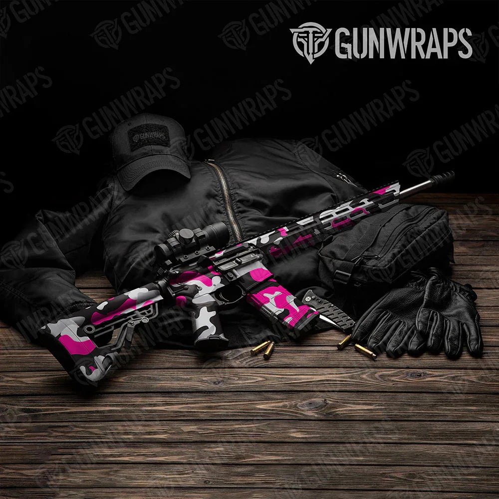 Classic Magenta Tiger AR-15 Gun Skin Vinyl Wraps