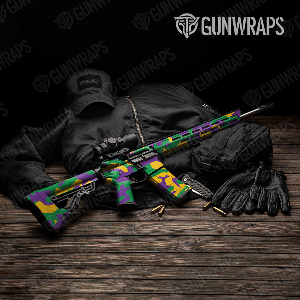 Classic Mardi Gras AR-15 Gun Skin Vinyl Wraps