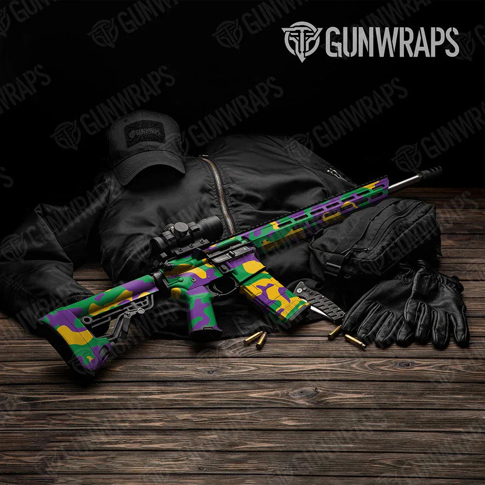 Classic Mardi Gras AR-15 Gun Skin Vinyl Wraps
