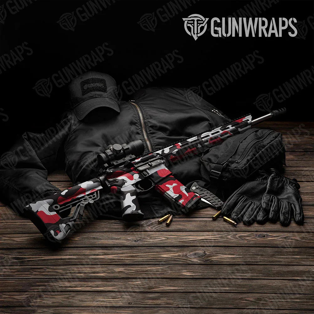 Classic Red Tiger AR-15 Gun Skin Vinyl Wraps
