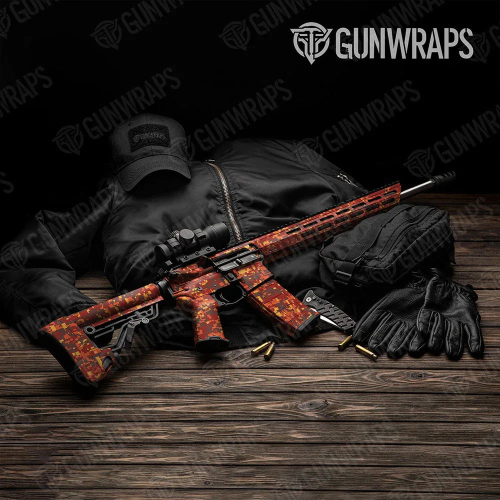 Digital Autumn AR-15 Gun Skin Vinyl Wraps