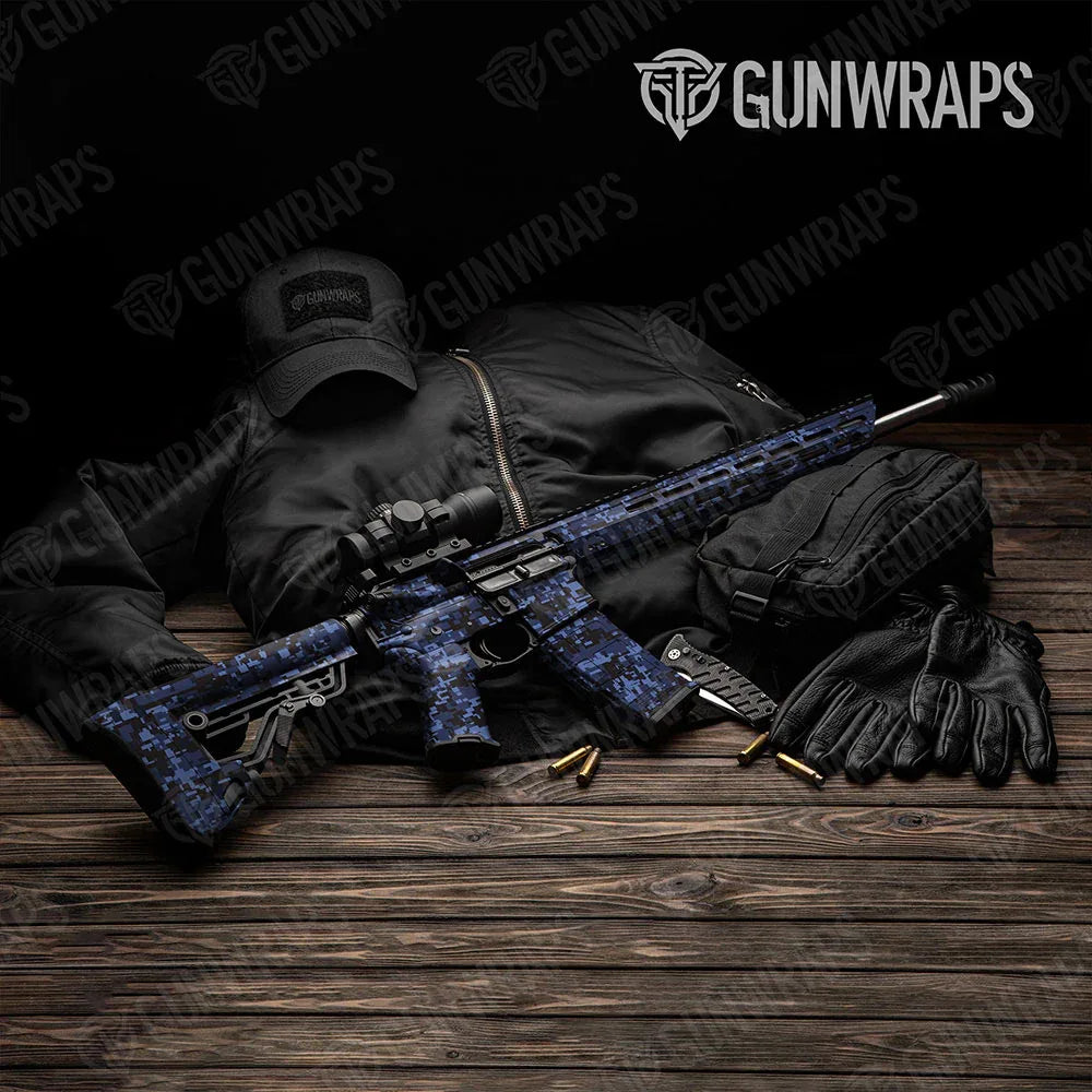 Digital Blue Midnight AR-15 Gun Skin Vinyl Wraps