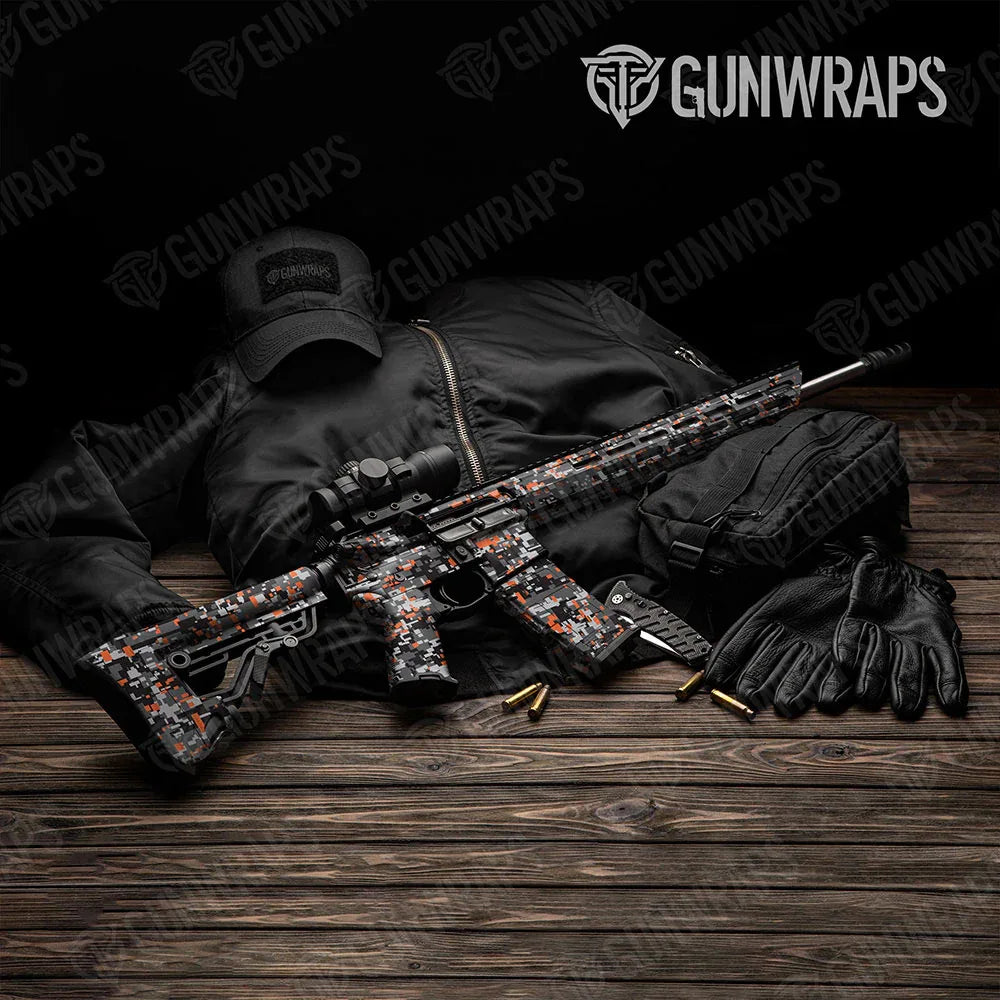 Digital Urban Orange AR-15 Gun Skin Vinyl Wraps