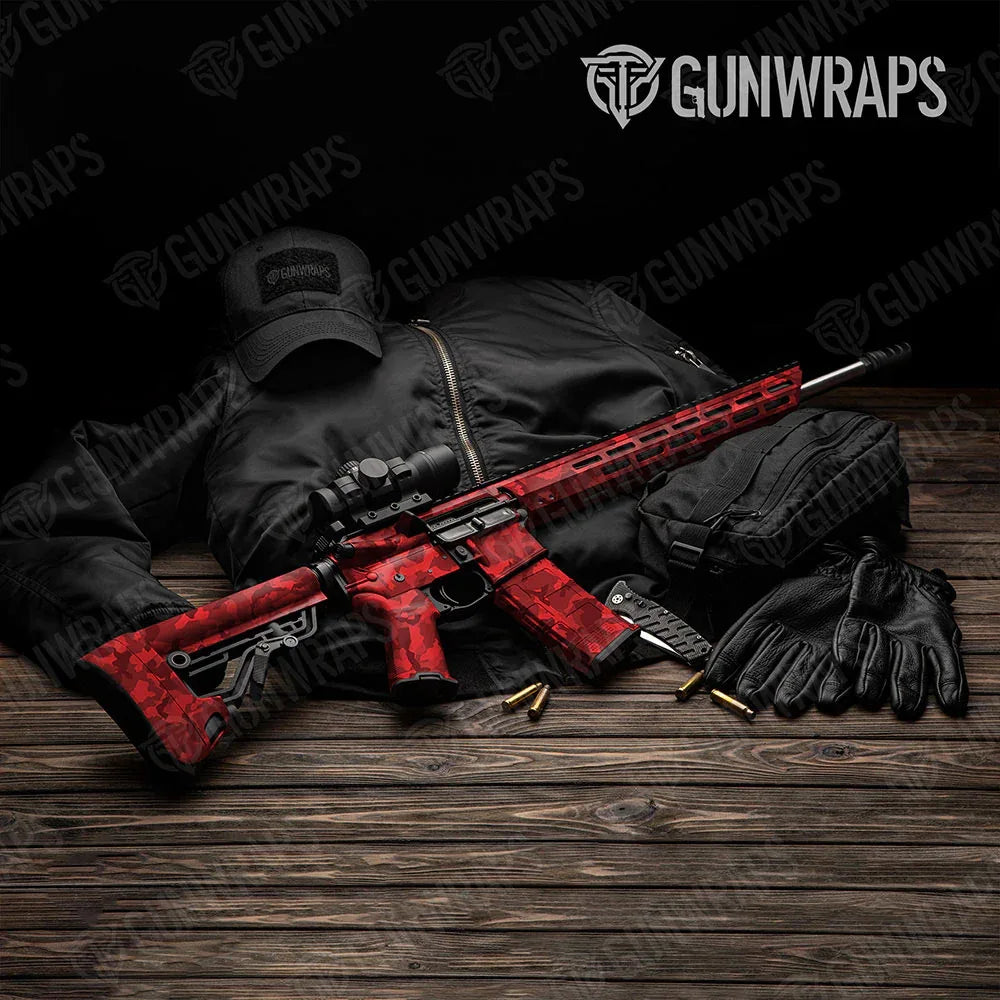 Erratic Elite Red AR-15 Gun Skin Vinyl Wraps