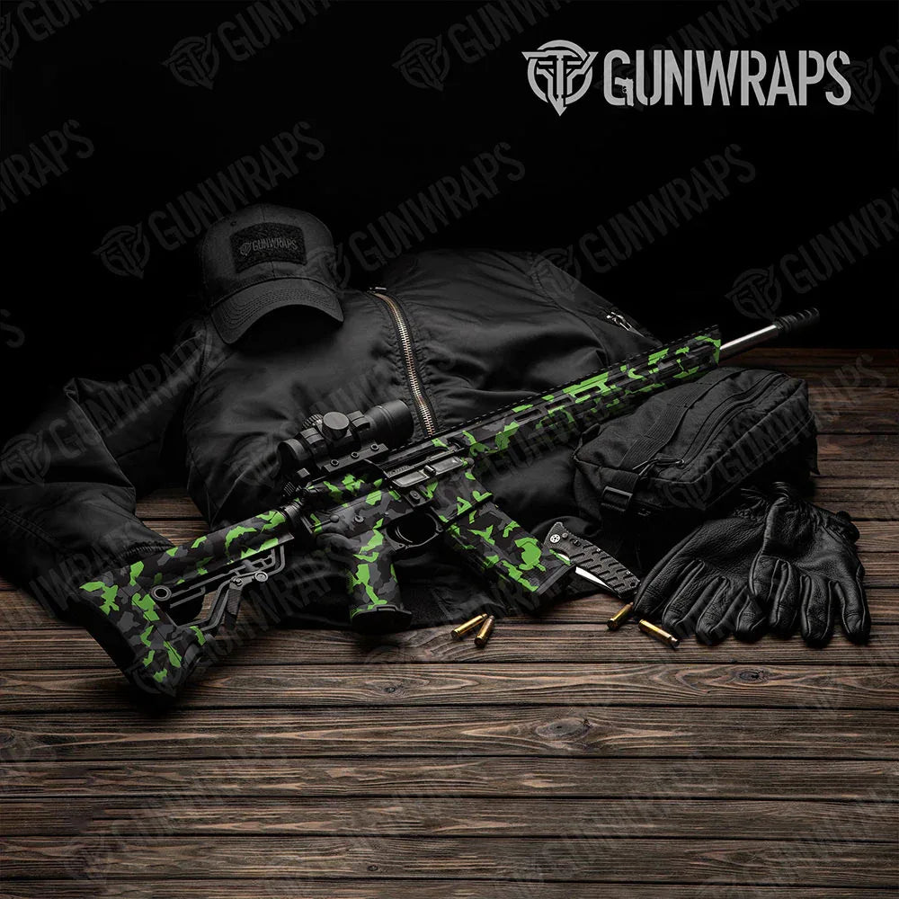 Erratic Metro Green AR-15 Gun Skin Vinyl Wraps