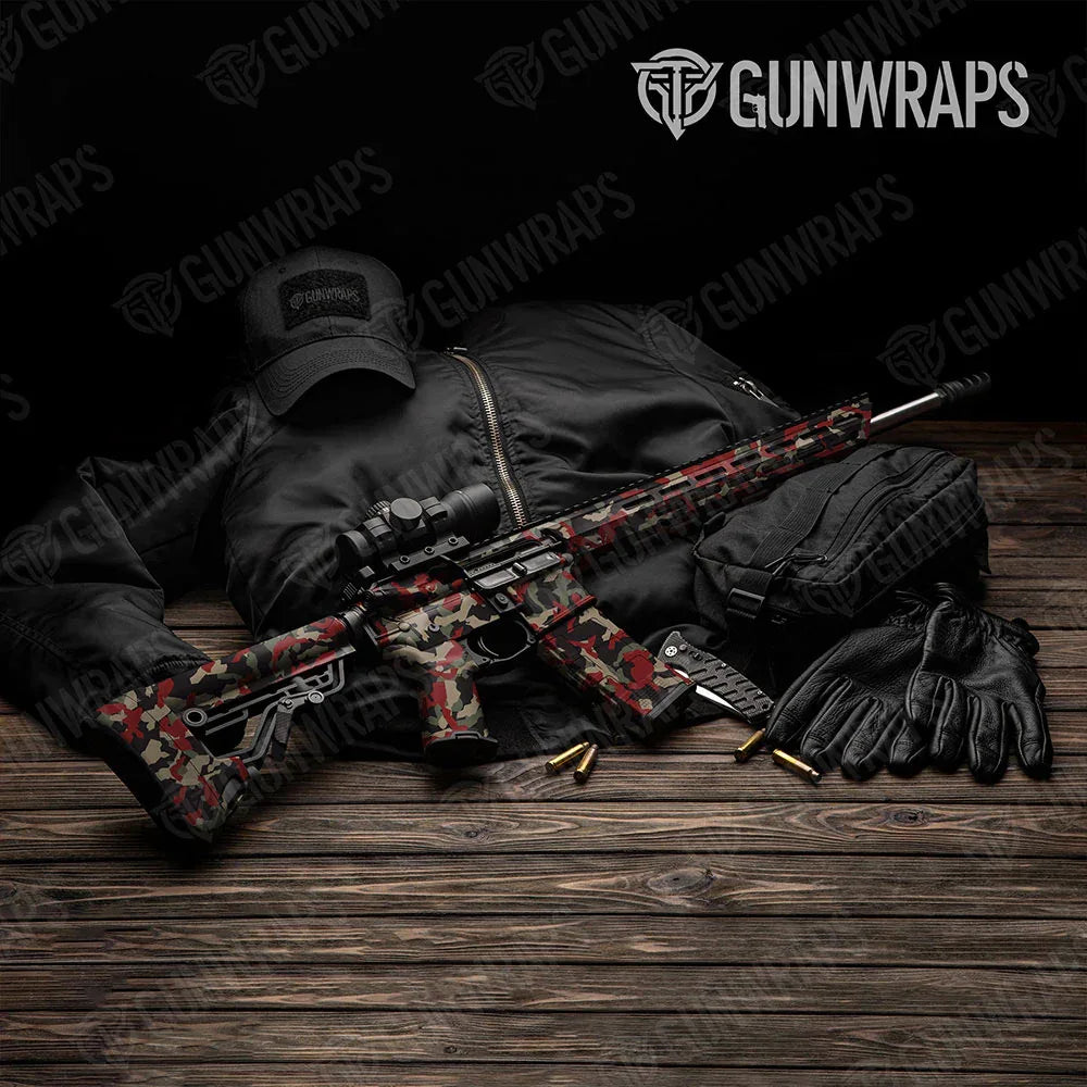 Erratic Militant Red AR-15 Gun Skin Vinyl Wraps