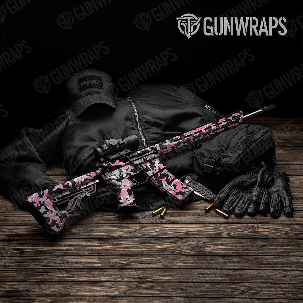 Erratic Pink Tiger AR-15 Gun Skin Vinyl Wraps