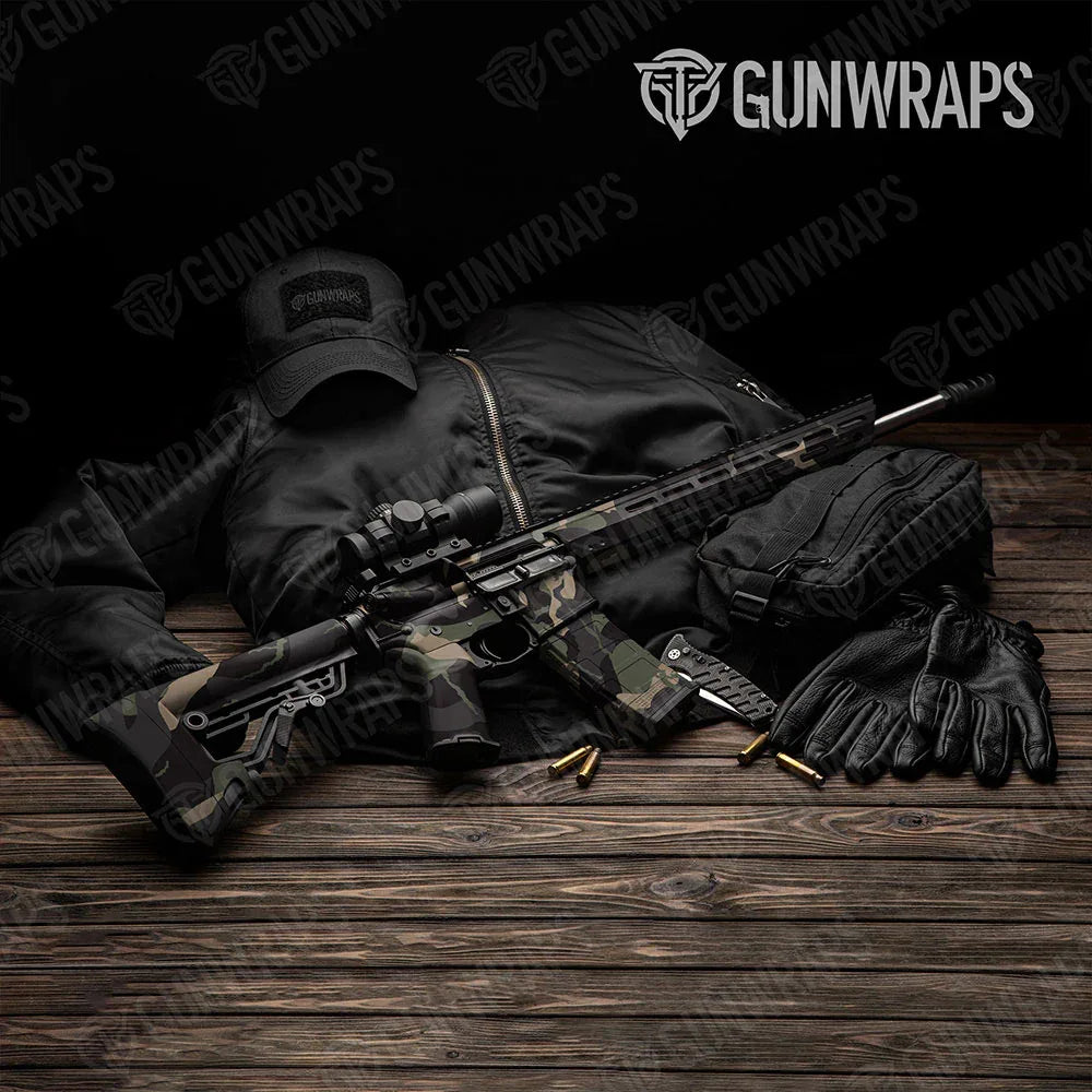 Ragged Militant Charcoal AR-15 Gun Skin Vinyl Wraps