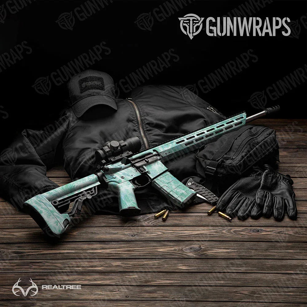 Realtree Aspect Teal Waters AR-15 Gun Skin Vinyl Wraps