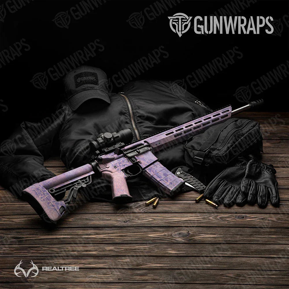 Realtree WAV3 Purple Rose AR-15 Gun Skin Vinyl Wraps