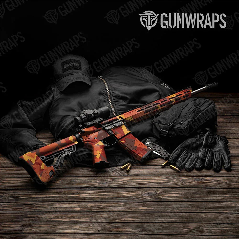 Shattered Autumn AR-15 Gun Skin Vinyl Wraps