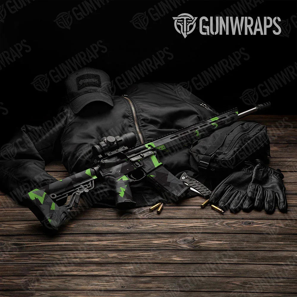 Shattered Metro Green AR-15 Gun Skin Vinyl Wraps
