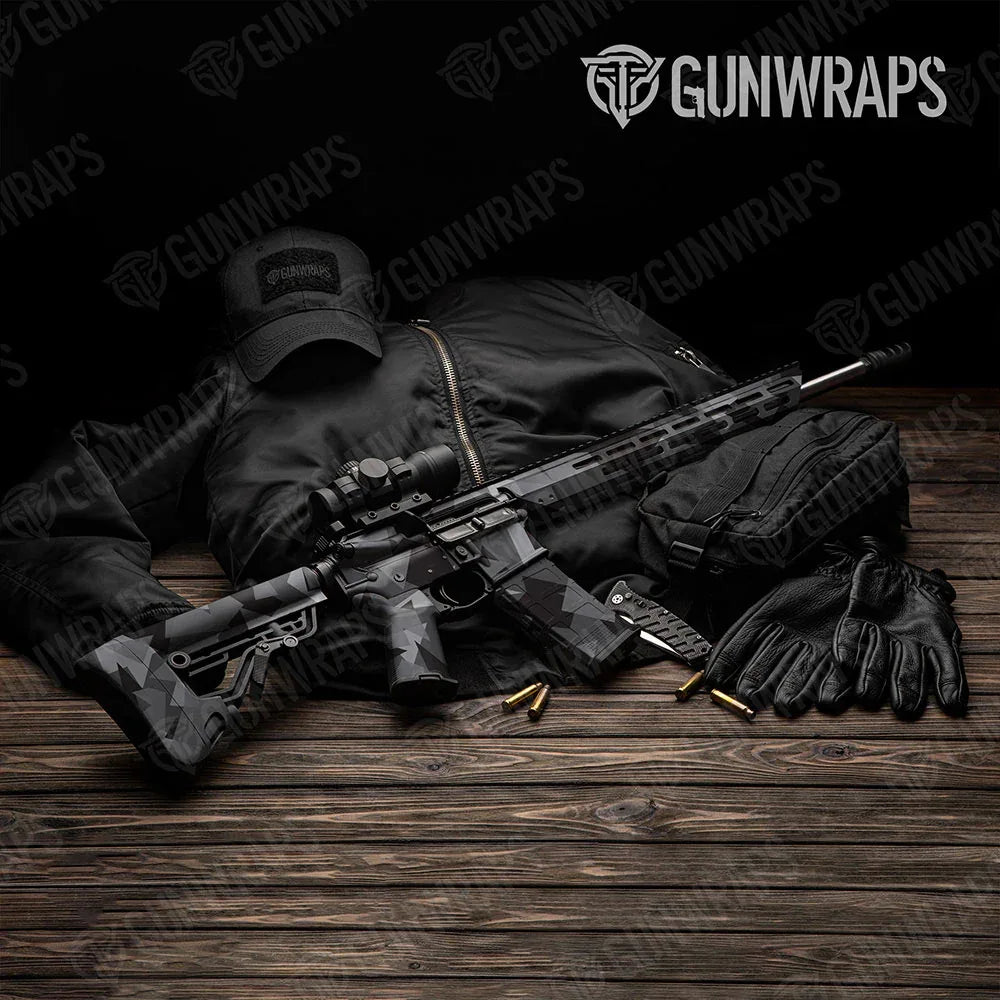 Shattered Midnight AR-15 Gun Skin Vinyl Wraps