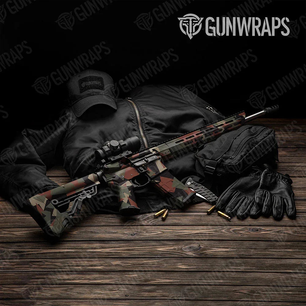 Shattered Militant Copper AR-15 Gun Skin Vinyl Wraps