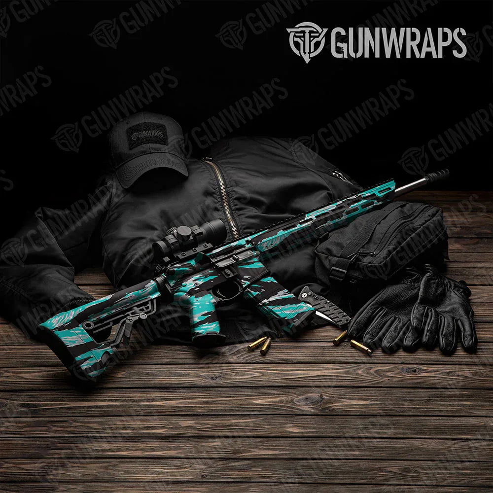 Vietnam Tiger Stripe Tiffany Blue Tiger AR-15 Gun Skin Vinyl Wraps