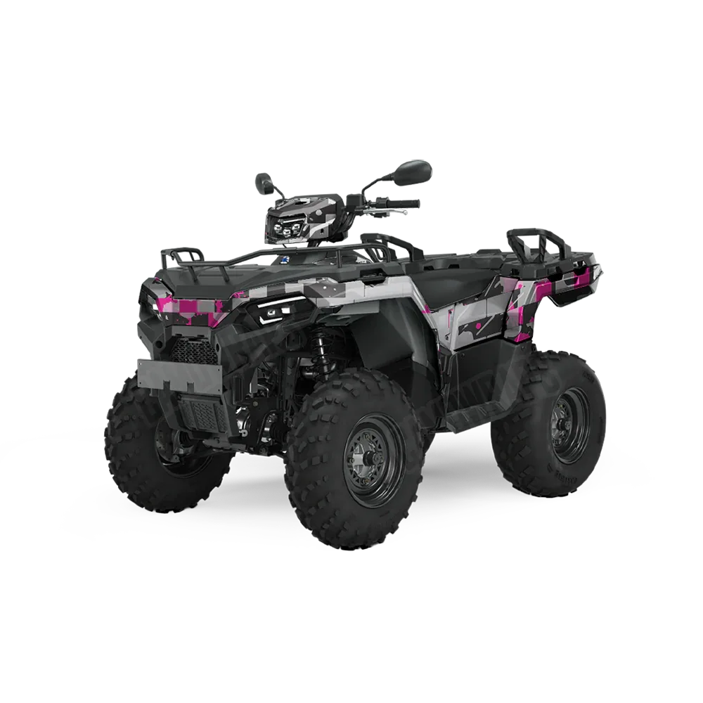 Broken Plaid Magenta Tiger ATV Wraps