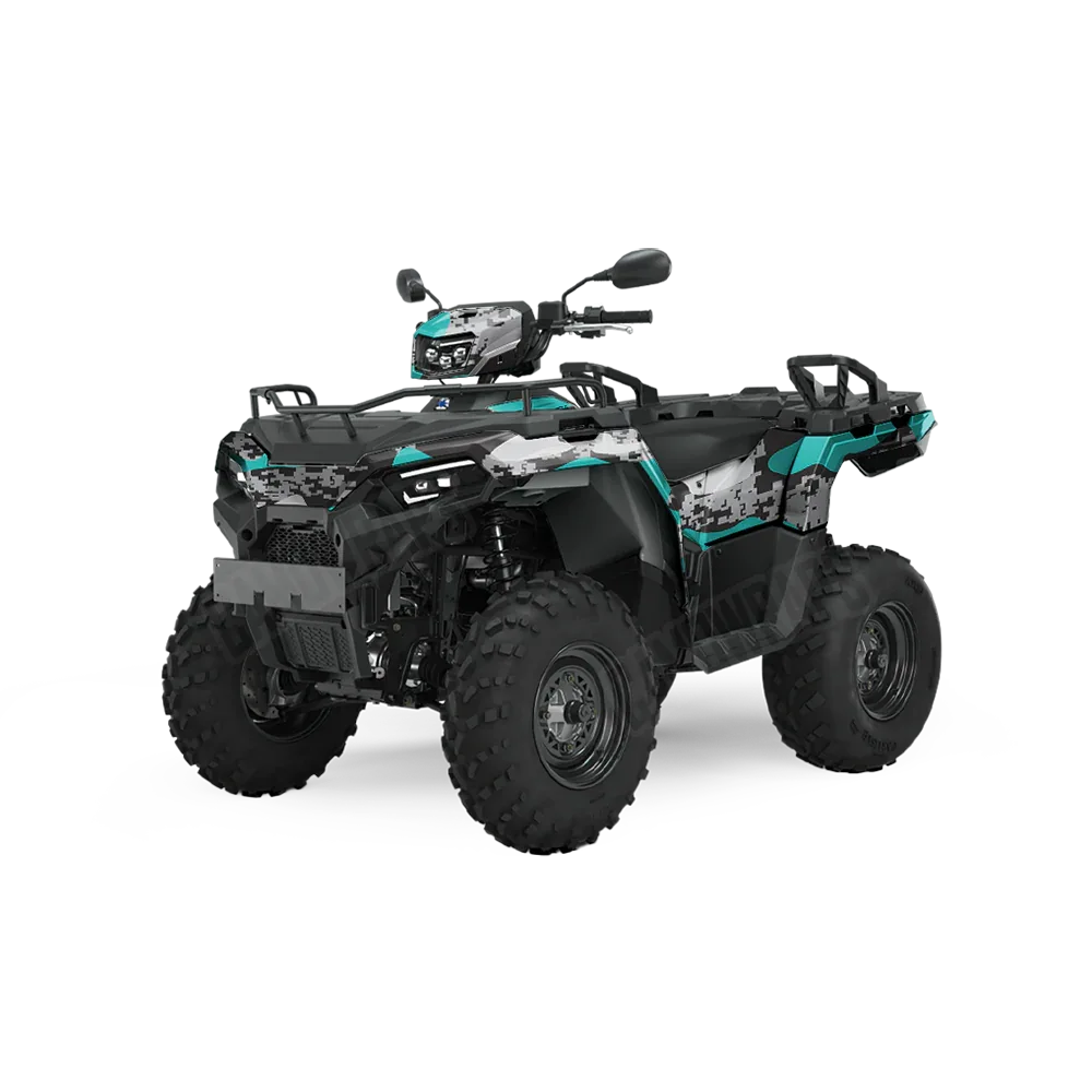 Compound Tiffany Blue Tiger ATV Wraps