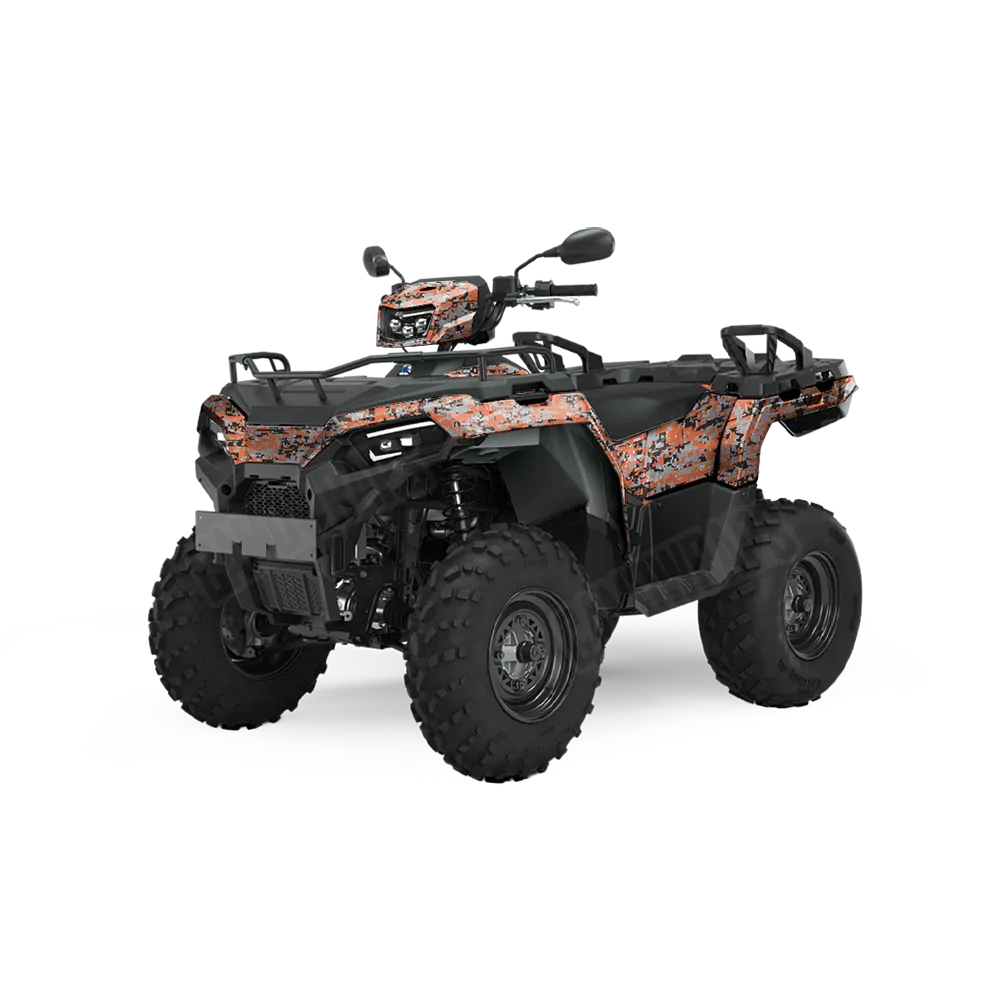 Digital Orange Tiger ATV Wraps