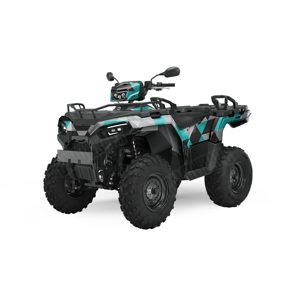 Triangle Tiffany Blue Tiger ATV Wraps