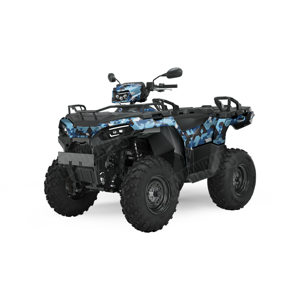 Triangle Baby Blue ATV Wraps