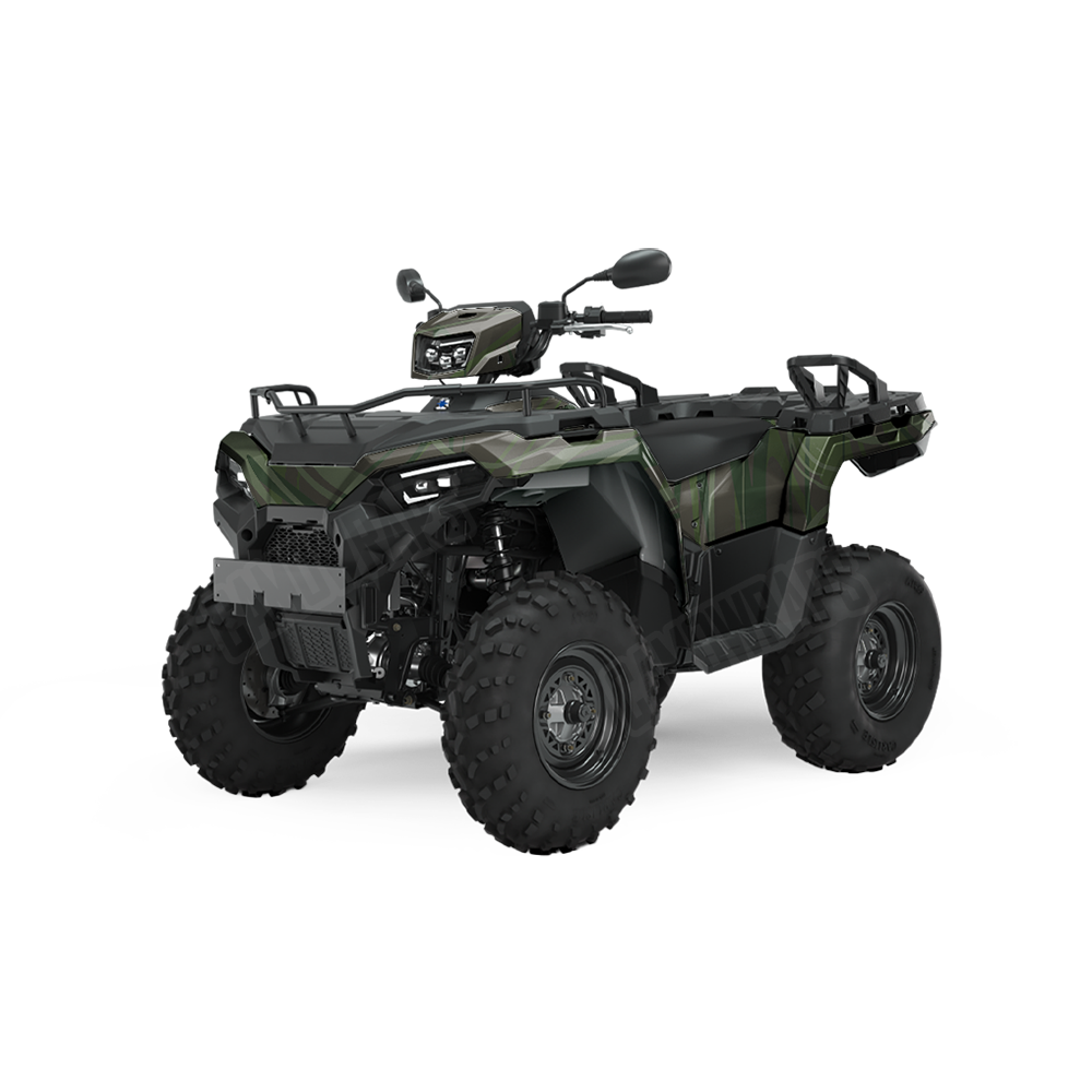 Liquid Smoke Army Dark Green ATV Wraps