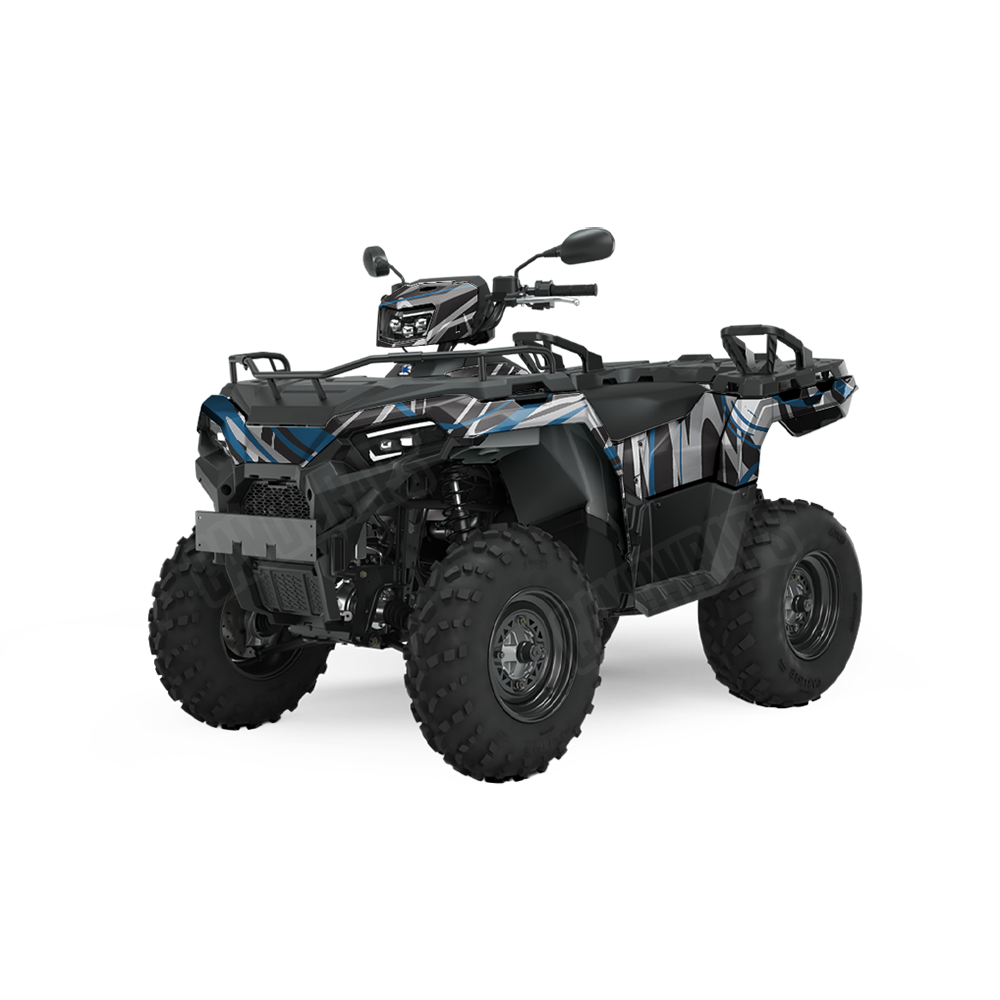 Liquid Smoke Blue Tiger ATV Wraps