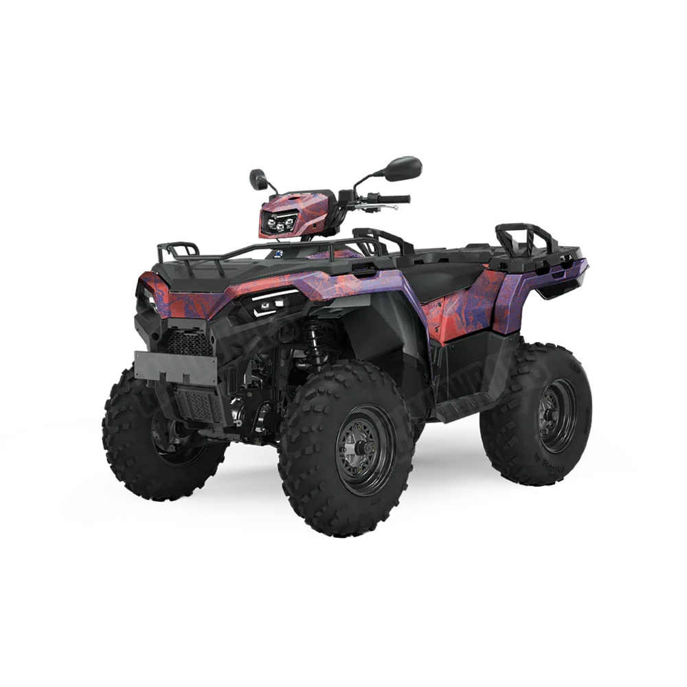 Realtree WAV3 Red Blue ATV Wraps