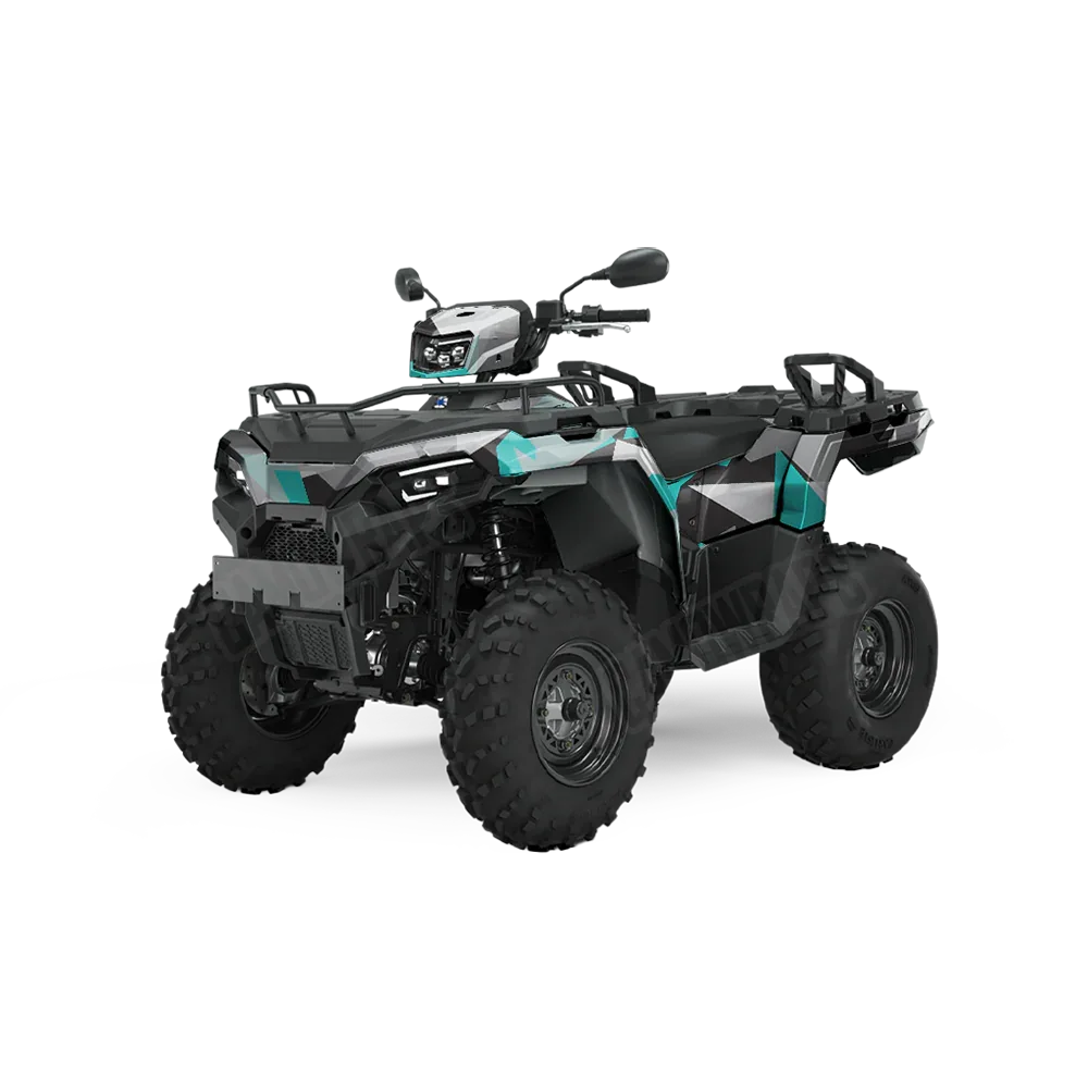 Shattered Tiffany Blue Tiger ATV Wraps