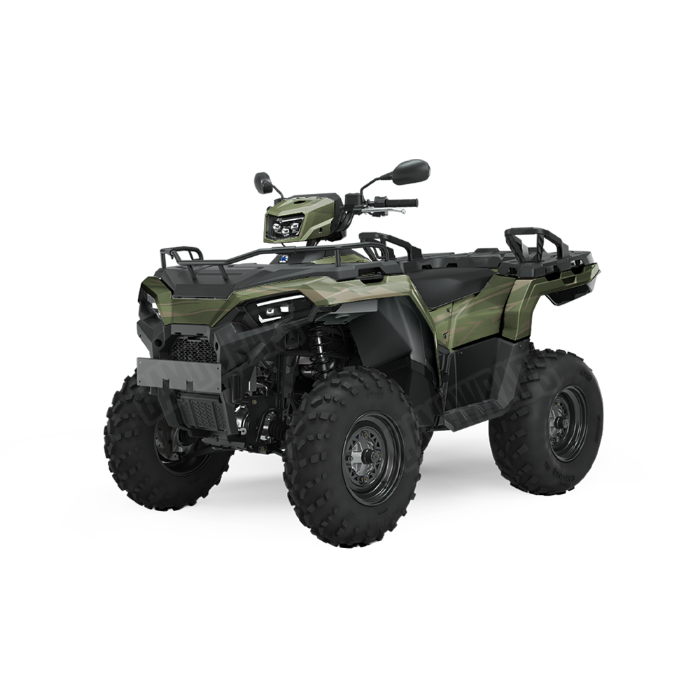 Shredded Army Green ATV Wraps