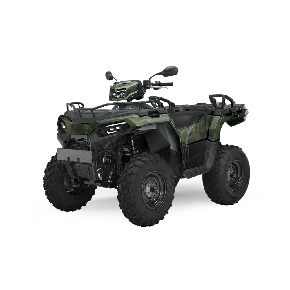 Tire Splatter Army Dark Green ATV Wraps