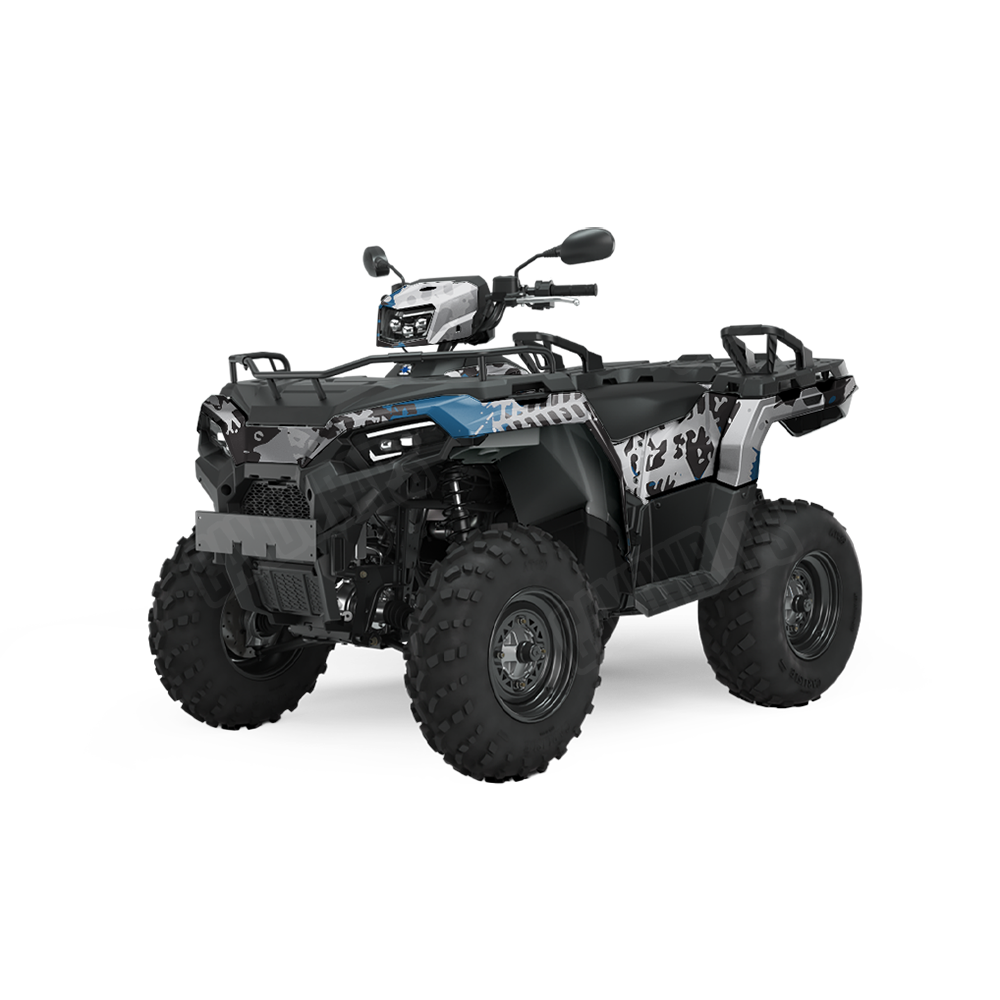 Tire Splatter Blue Tiger ATV Wraps