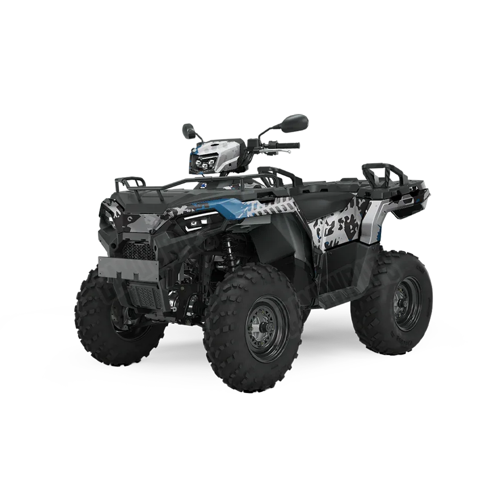Tire Splatter Blue Tiger ATV Wraps