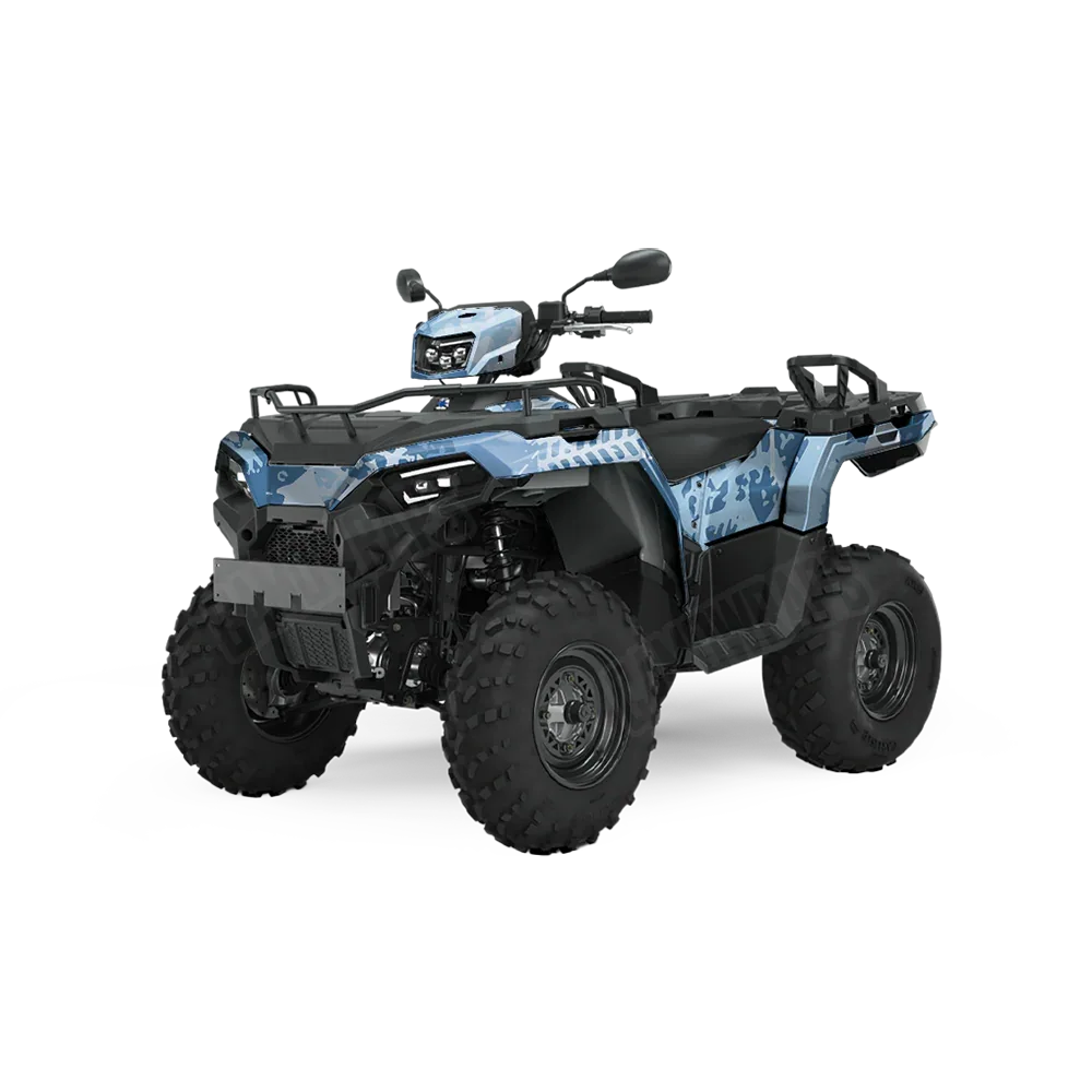 Tire Splatter Cool Blue ATV Wraps